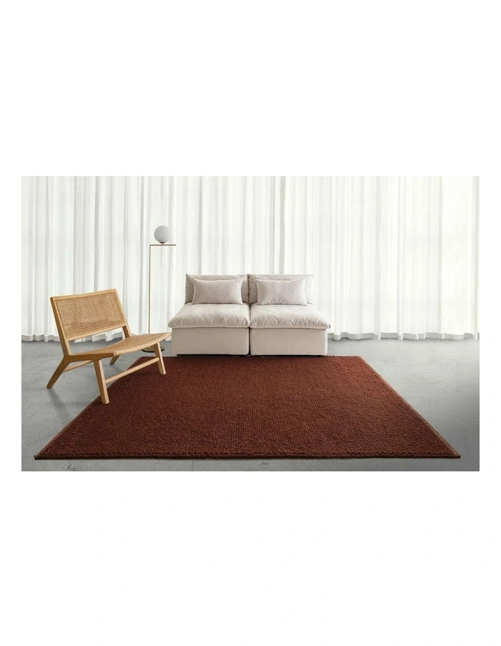 Rockford Pebble Loop Wool Rug in Rust image 2