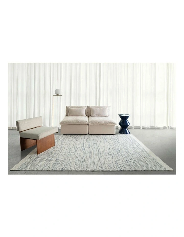 Evanston Wool Flatweave Rug in Blue/Ivory image 2