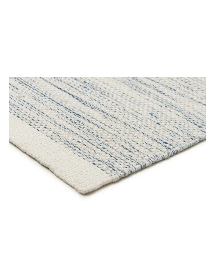 Evanston Wool Flatweave Rug in Blue/Ivory image 4