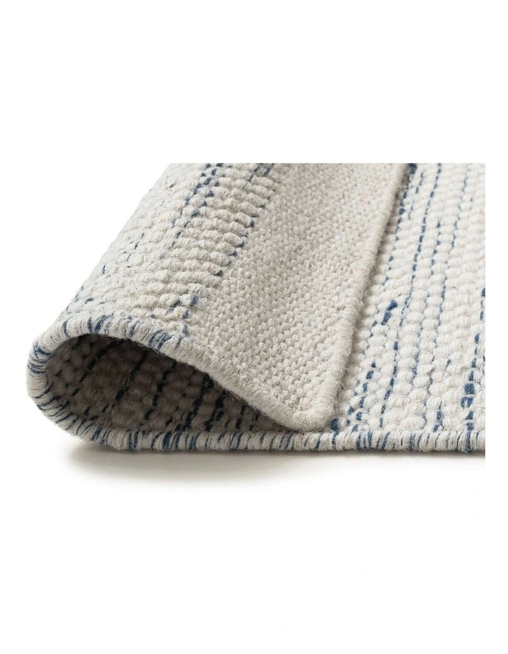Evanston Wool Flatweave Rug in Blue/Ivory image 5