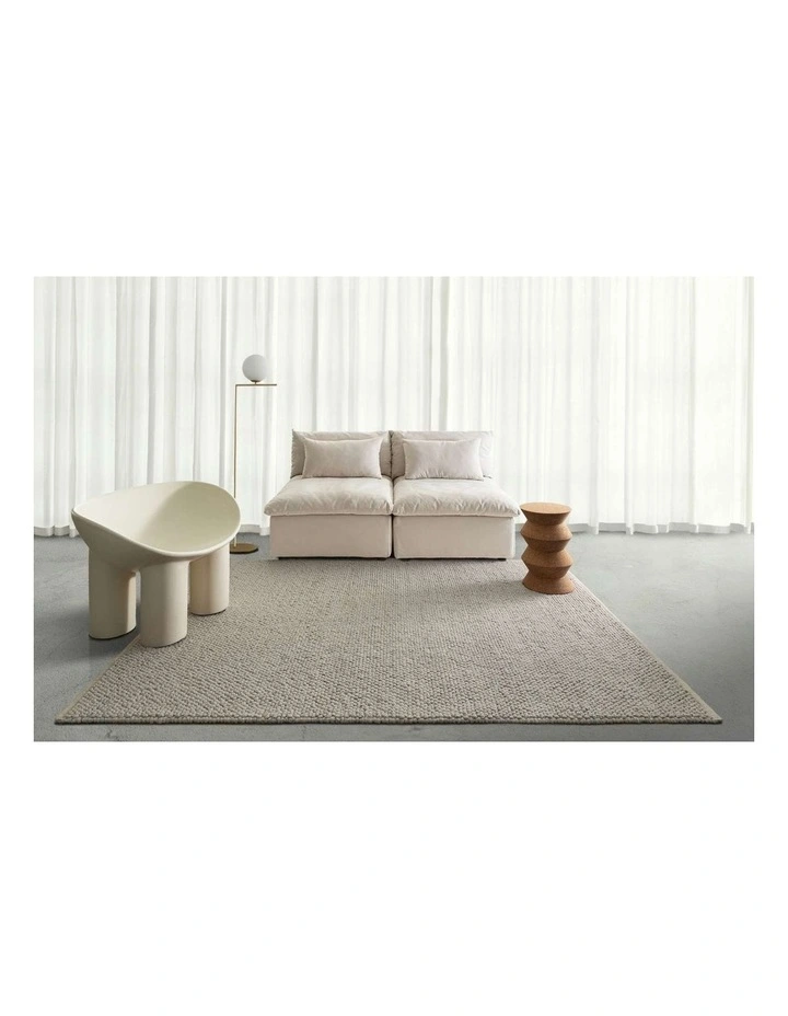 Marfa Pebble Loop Wool Rug in Silver image 2