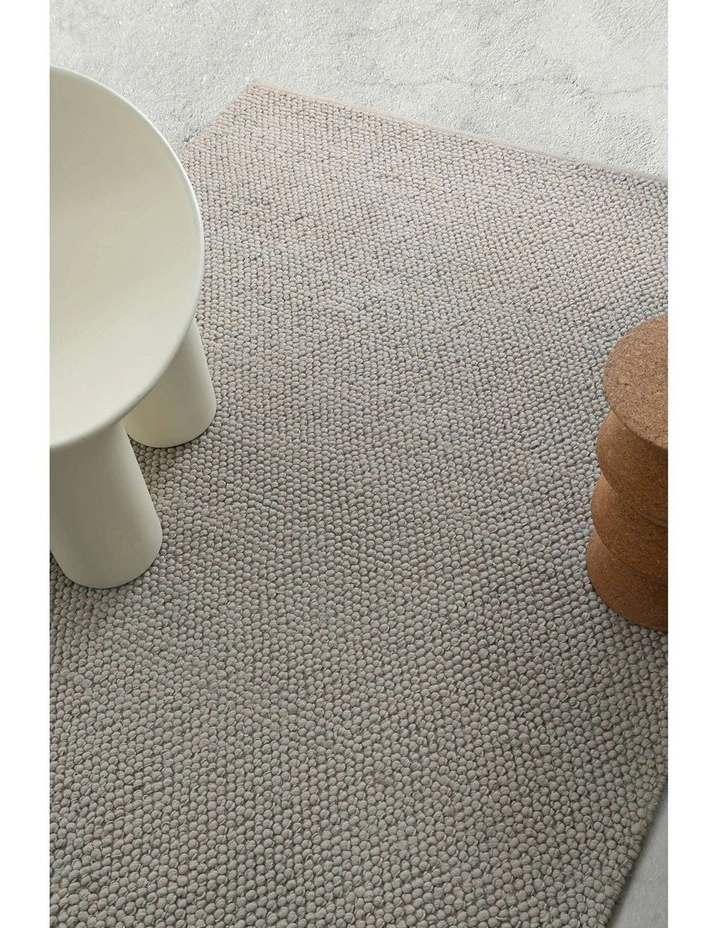 Marfa Pebble Loop Wool Rug in Silver image 3