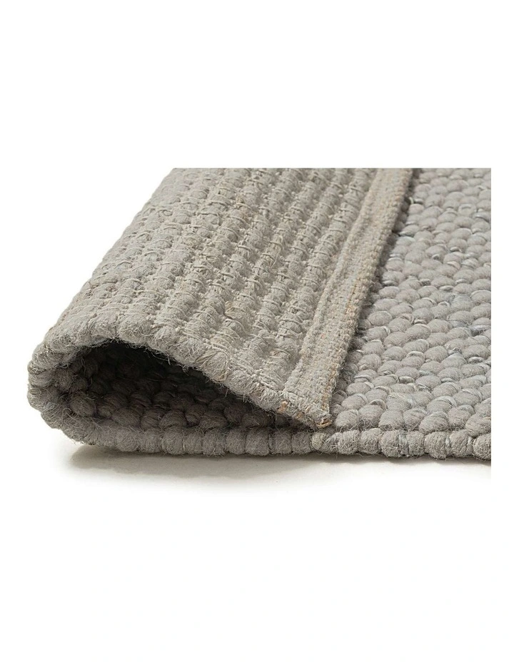Marfa Pebble Loop Wool Rug in Silver image 5