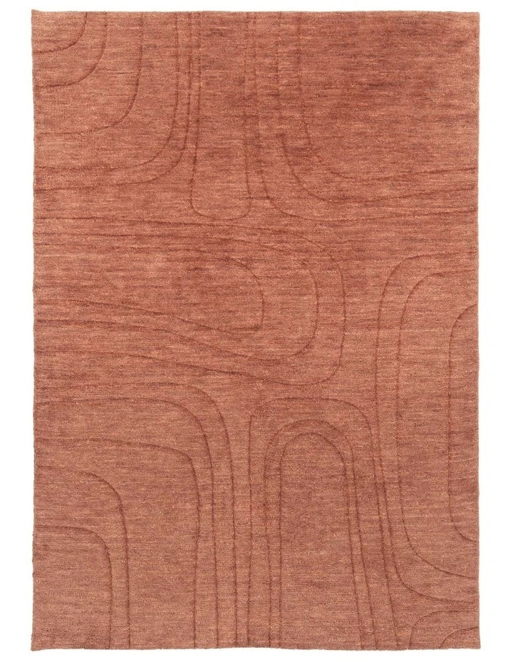 Tiburtino Plush Wool Rug in Rust image 1