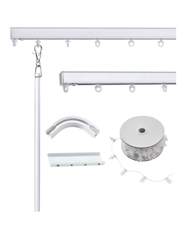 S-Fold Curtain Track Bundle in White image 1