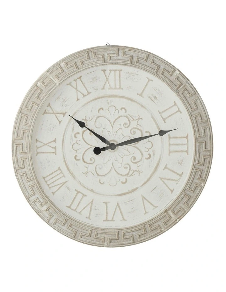 French Provincial Glass Fronted Clock 64*5.5cm in White image 1