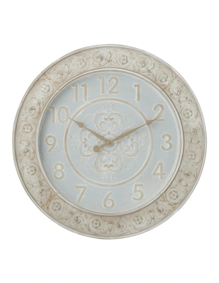 French Country Glass Fronted Clock 71*5cm in Blue/Grey image 1