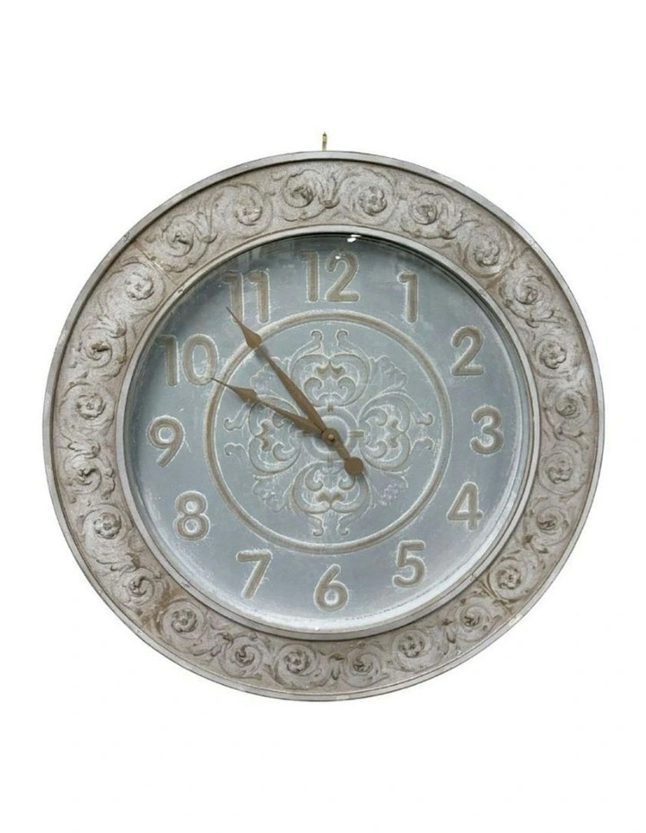 French Country Glass Fronted Clock 71*5cm in Blue/Grey image 3