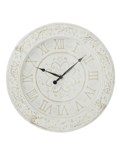 Classic Glass Fronted Clock 70*5.5cm in White