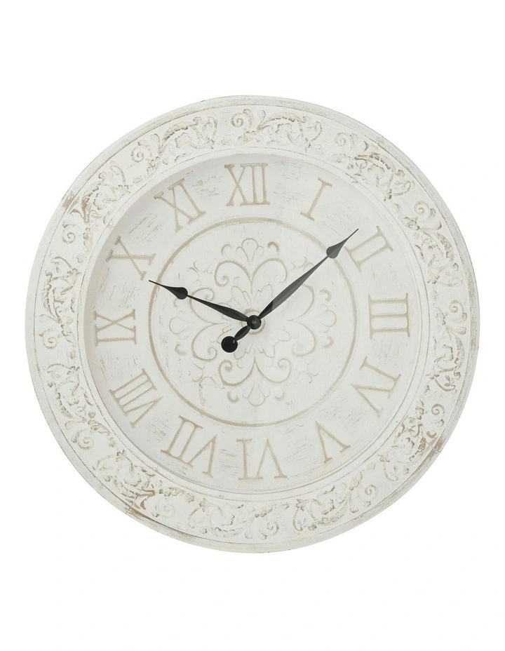 Classic Glass Fronted Clock 70*5.5cm in White image 1