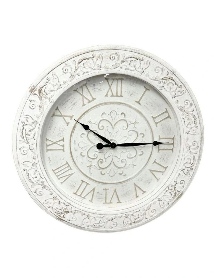 Classic Glass Fronted Clock 70*5.5cm in White image 3
