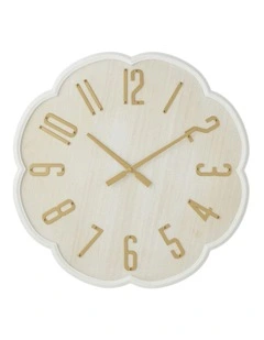 Wood Scalloped Clock  60*3.5*60 in Gold