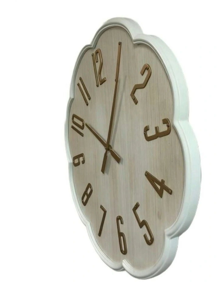 Wood Scalloped Clock  60*3.5*60 in Gold image 3