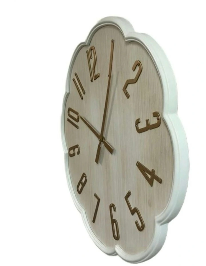 Wood Scalloped Clock  60*3.5*60 in Gold image 6
