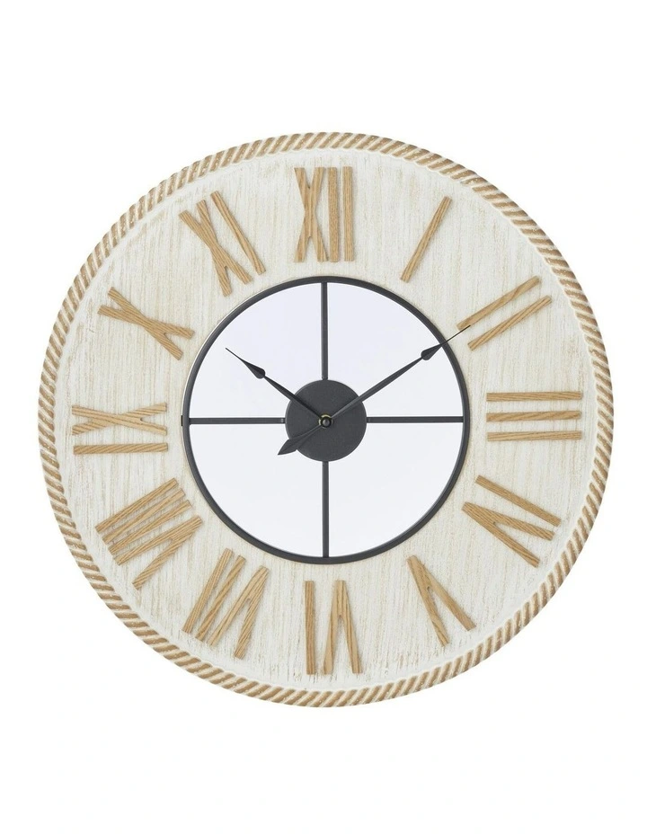Hampton Style Clock With Roman Numerals 60x3cm in White image 5