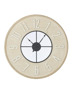 Hampton Style Clock With Numbers 60x3cm in White