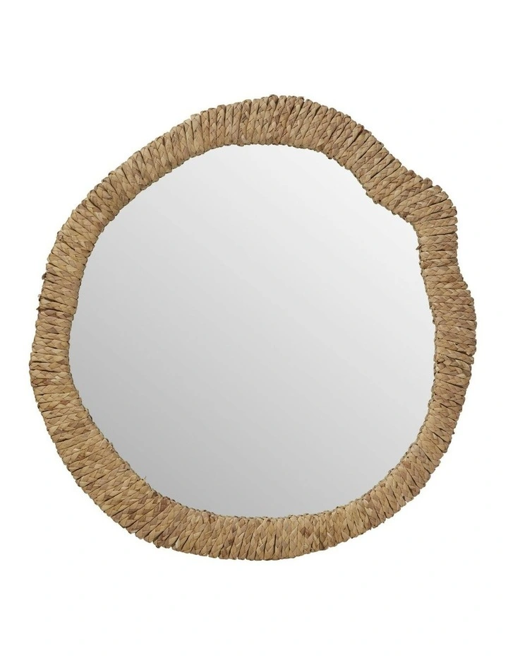 Abstract Woven Mirror 70*3.5*70cm in Beige image 1