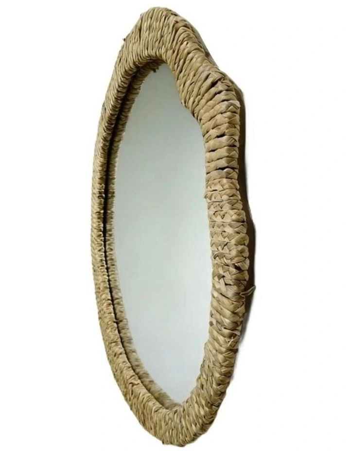 Abstract Woven Mirror 70*3.5*70cm in Beige image 3