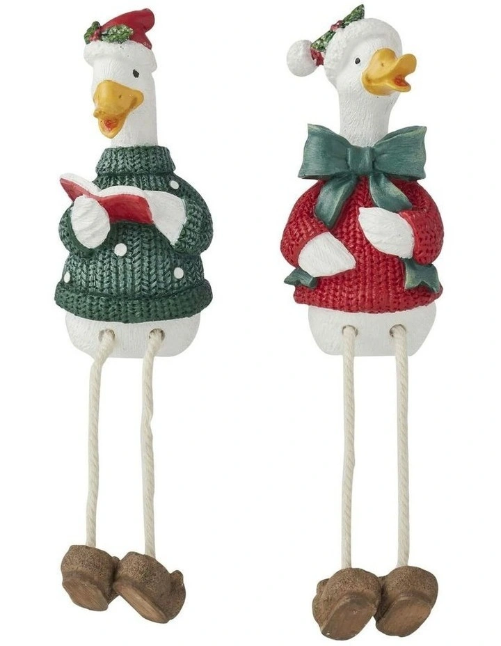 Assorted Xmas Duck Sitter Set Of 2 4.80*5.40*18.00 in Multi image 1