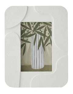 Abstract Wave Photo Frame 4x6 18*2*23 in White