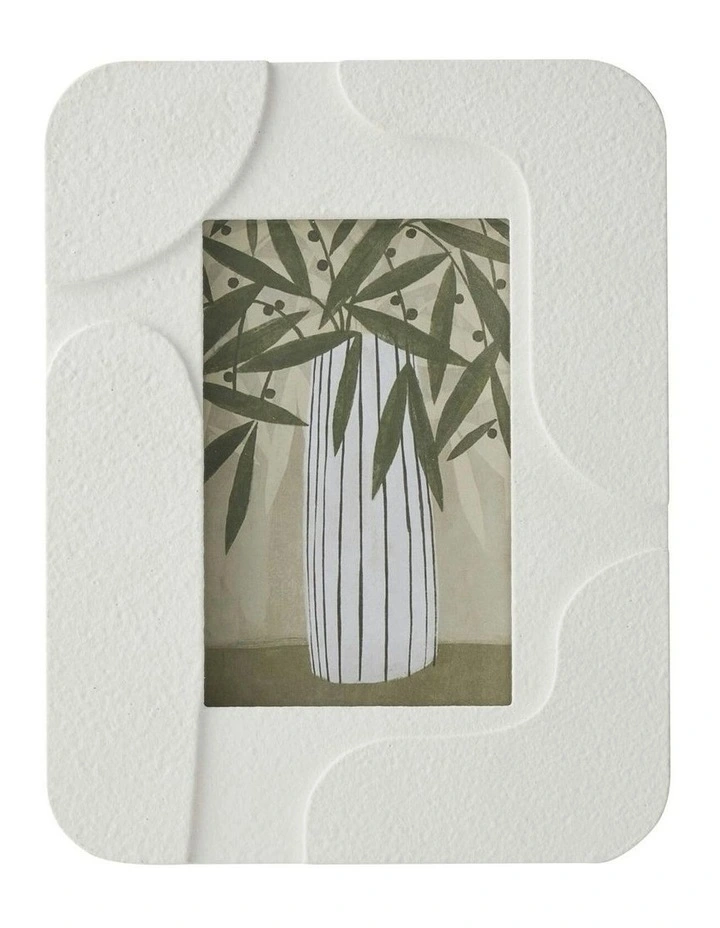 Abstract Wave Photo Frame 4x6 18*2*23 in White image 1