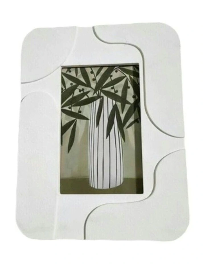 Abstract Wave Photo Frame 4x6 18*2*23 in White image 2