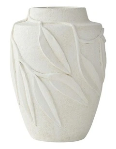 Gum Leaf Vase 24x24x32cm in White