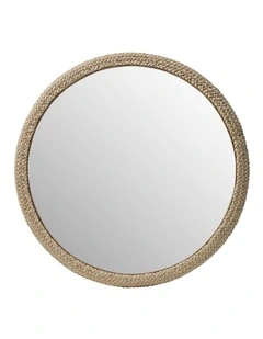 Round Mirror Woven 70*4*70cm in Beige