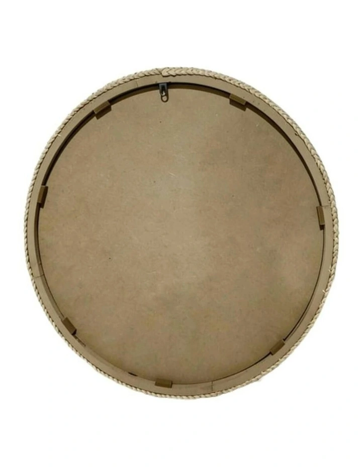 Round Mirror Woven 70*4*70cm in Beige image 4