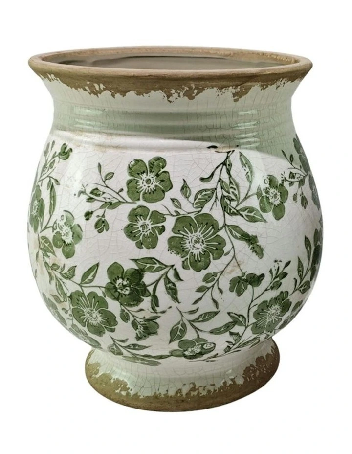 Leaf Bulb Shape Large Vase 22x22x24cm in Green image 4