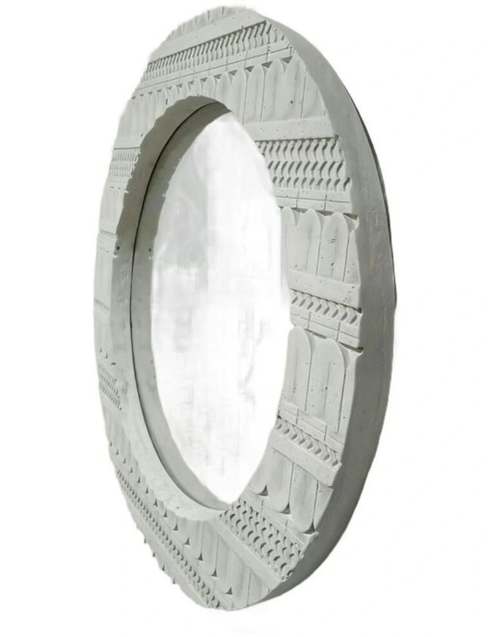 Round Layered Moulded Mirror 70*4*7 in Silver image 6