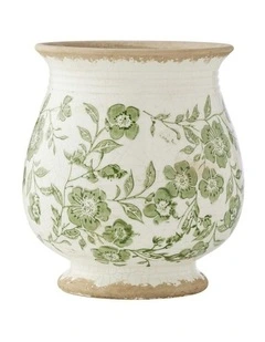 Bulb Shape Vase Small 17.5x17.5x19.5 in Green Leaf