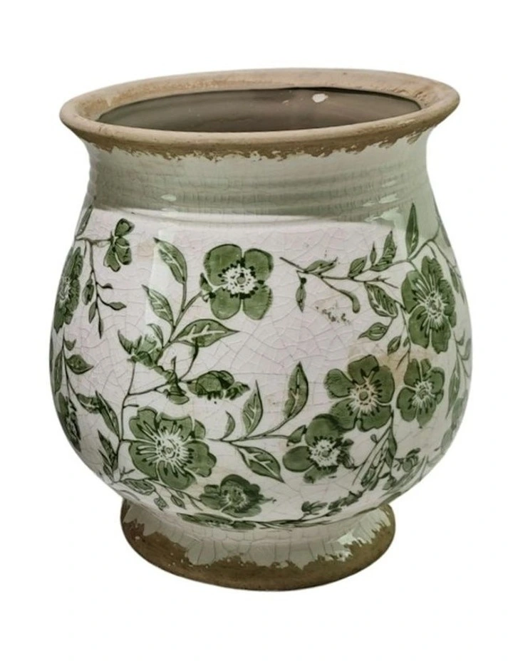 Bulb Shape Vase Small 17.5x17.5x19.5 in Green Leaf image 2