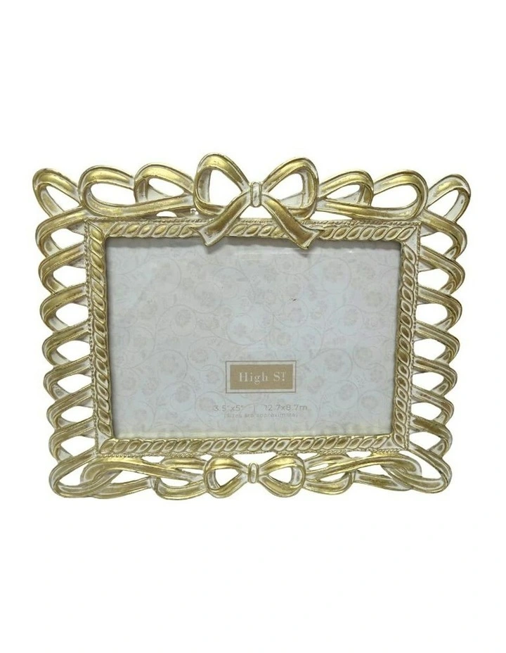 Frame With Bow 3.5x5/ 16.7*1.5*13.5 in Brushed Gold image 2