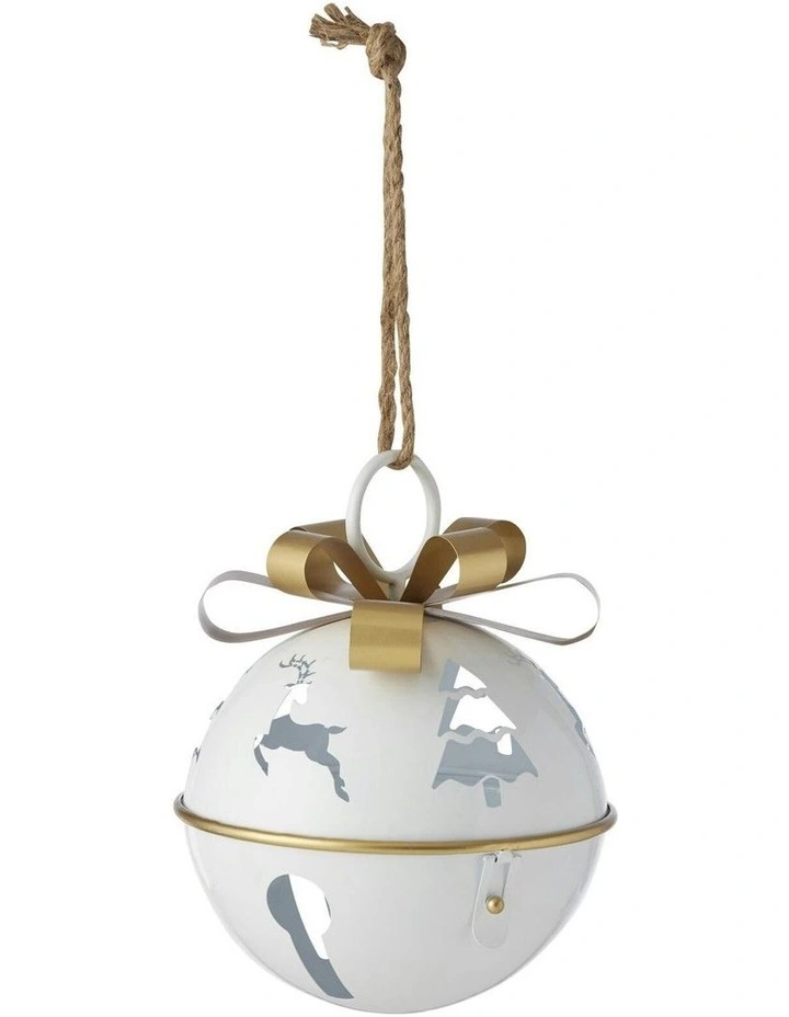Hanging Christmas Bauble L25*H32cm in White image 1