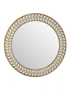 Sorrento Leaf & Corked Mirror 70x2.3cm in Beige