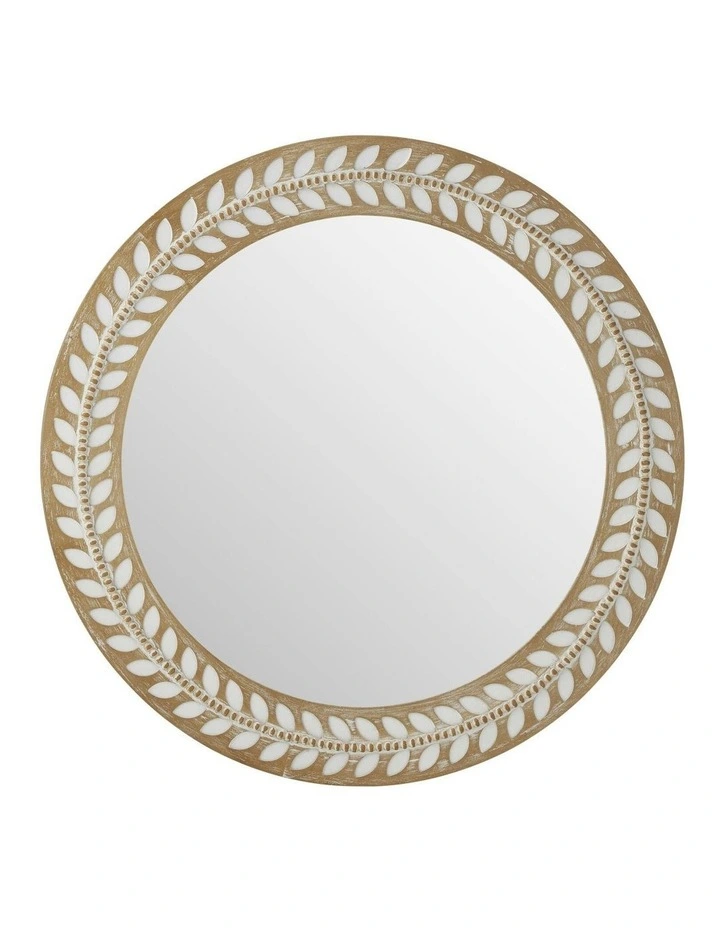 Sorrento Leaf & Corked Mirror 70x2.3cm in Beige image 1