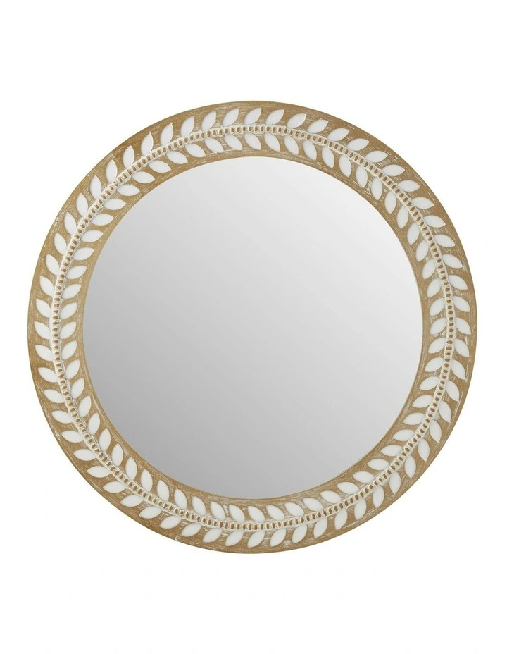 Sorrento Leaf & Corked Mirror 70x2.3cm in Beige image 2