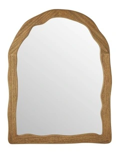 Large Arched Wall Mirror 66.5x2.5x87cm in Beige
