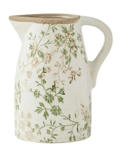 Jug Small 16x12x19cm in Green Leaf