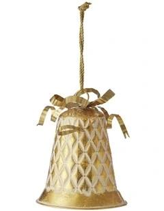 Nested Christmas Bells Hanger Set Of 2 L19*H23-43/L14*H18-38cm in Gold