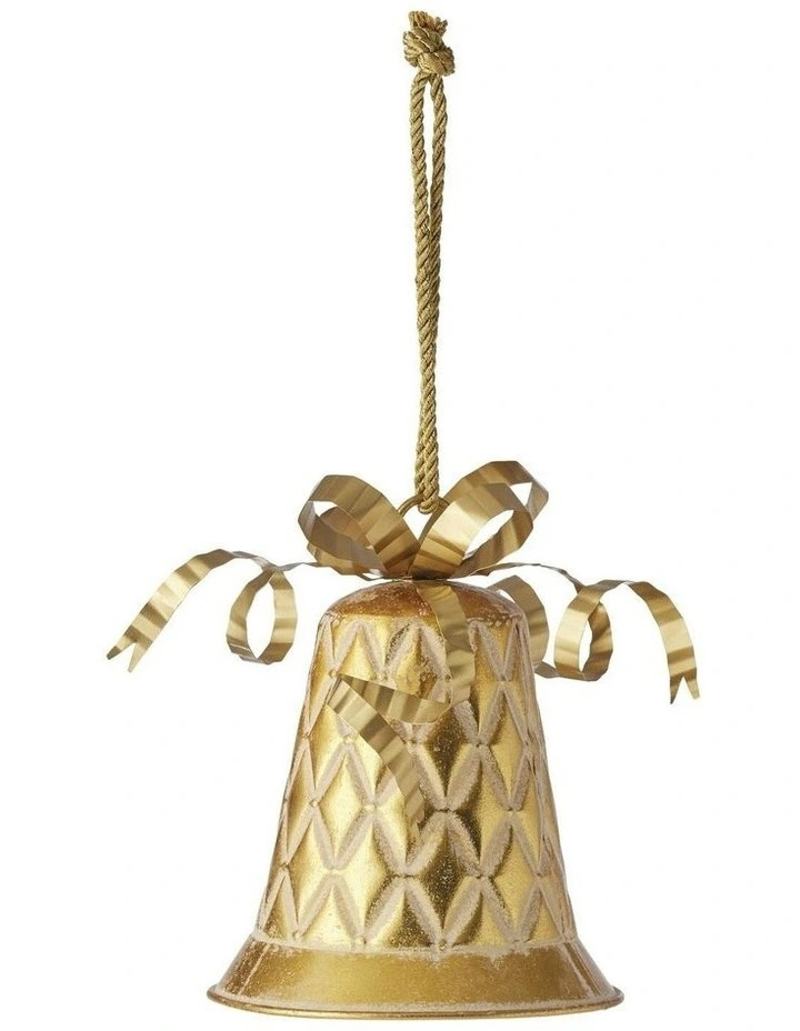Nested Christmas Bells Hanger Set Of 2 L19*H23-43/L14*H18-38cm in Gold image 2