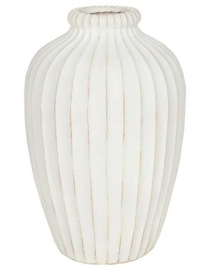 Chateau Aged Large Vase 33x33x50cm in White image 2