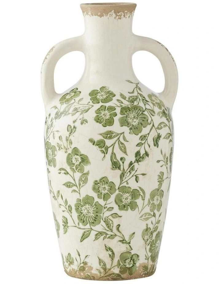 Leaf Urn Vase 16x15x31.5cm in Green image 1