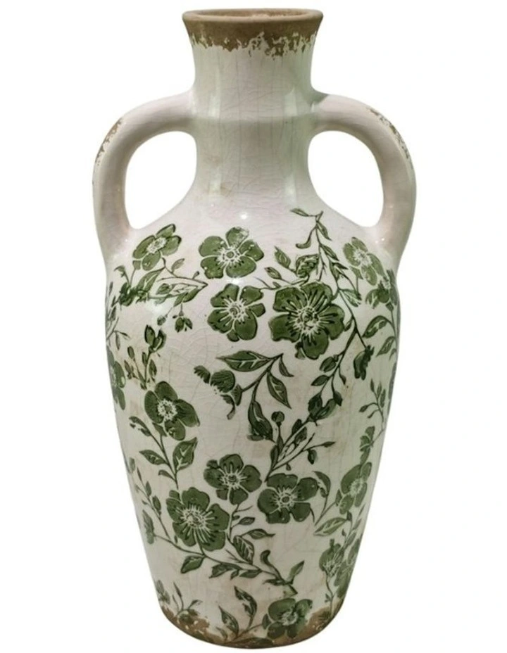 Leaf Urn Vase 16x15x31.5cm in Green image 2