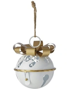 Hanging Christmas Bauble With Joy On Rope L18*H24cm in White