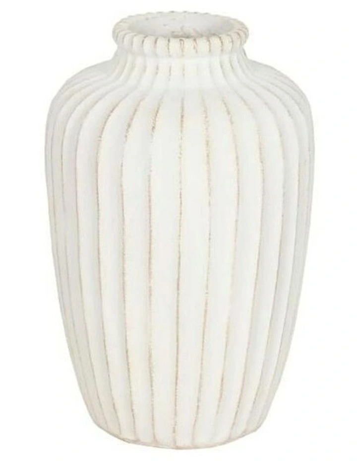 Chateau Aged Medium Vase 25x25x38cm in White image 2