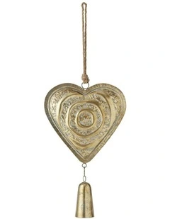 Metal Hanging Heart Decoration 28*6.5*72.5 in Gold