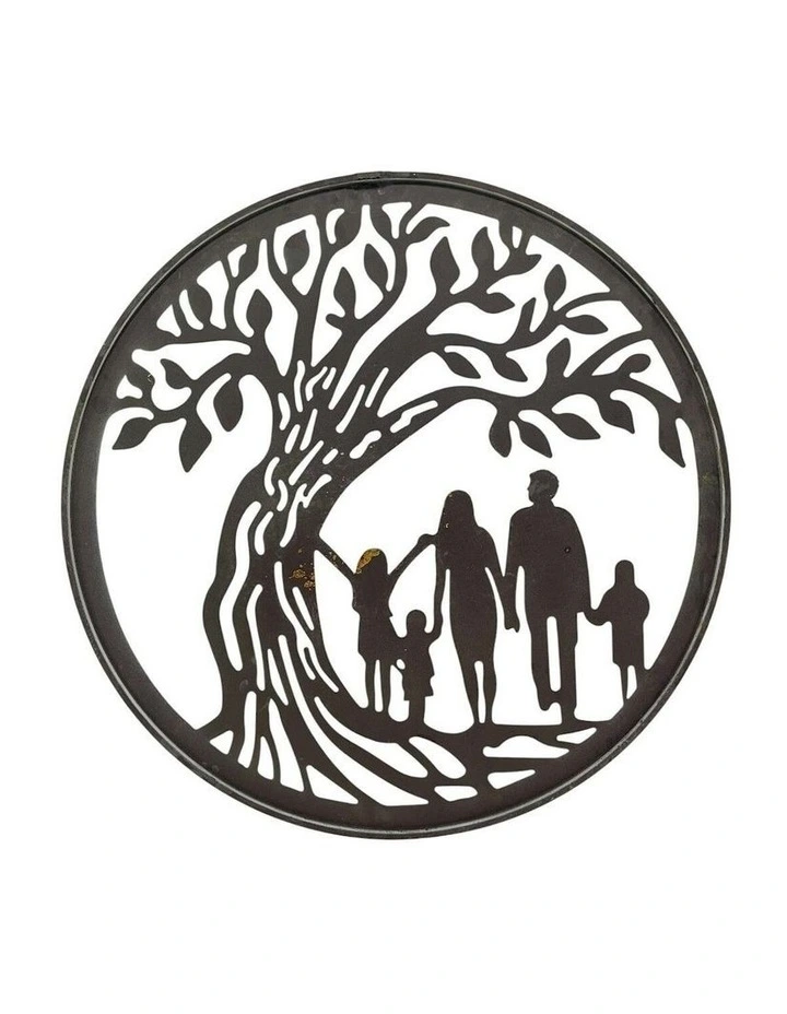 Cut Family & Tree Of Life Wall Art 60x0.6x60cm in Green image 5