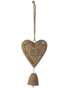 Metal Hanging Heart Decoration 18*7.5*55 in Rust